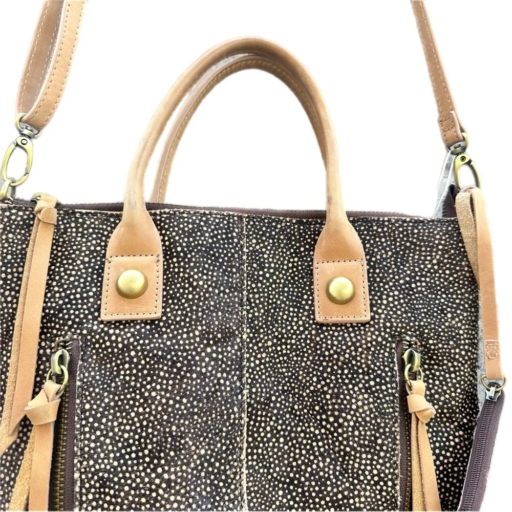 Miss Albright Hair-On Hide Leather Satchel Crossbody/Shoulder Bag-adjustable